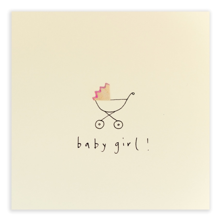 Baby Girl Pram | New baby card