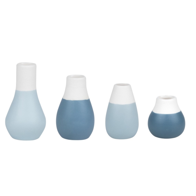Mini Pastel Vases, Set of 4 – Blues