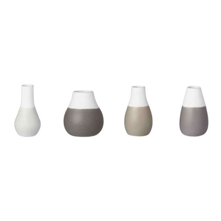 Mini Pastel Vases, Set of 4 – Greys