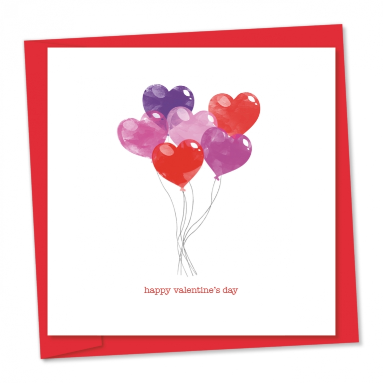 Heart shaped balloons | Valentine's card