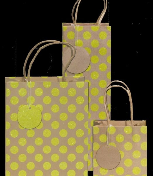 yellow spot Glitter bag medium