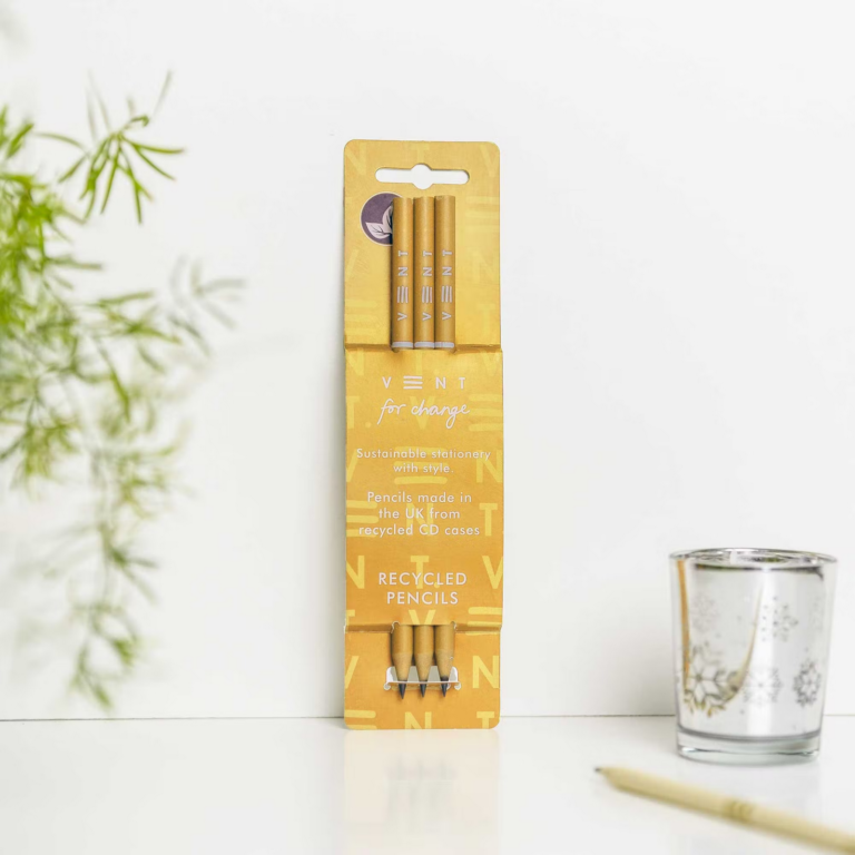 Pack of 3 recycled pencils - Make a Mark Yellow