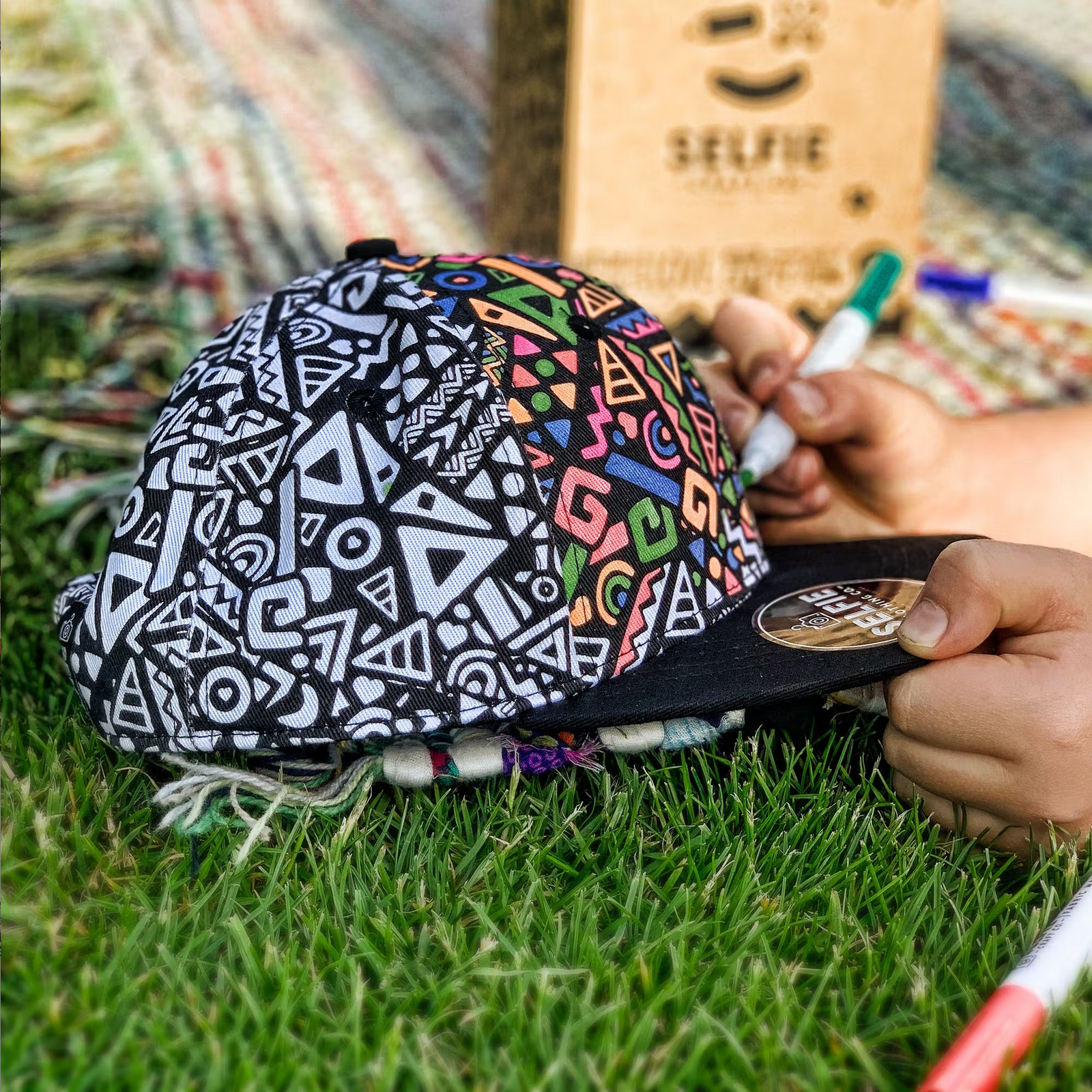Tribal Colour In Snapback Cap (One size)