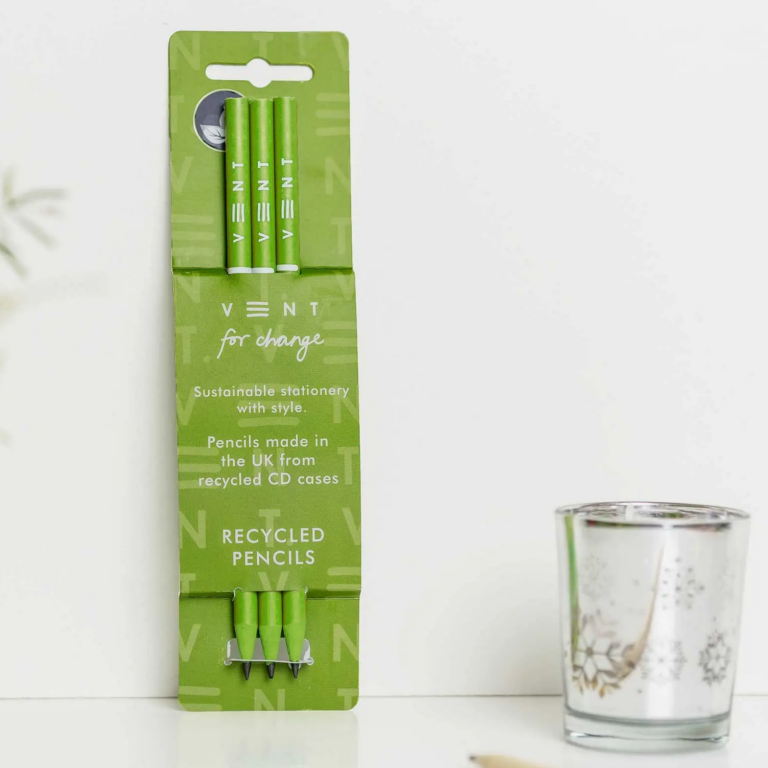 Pack of 3 recycled pencils - Make a Mark Green