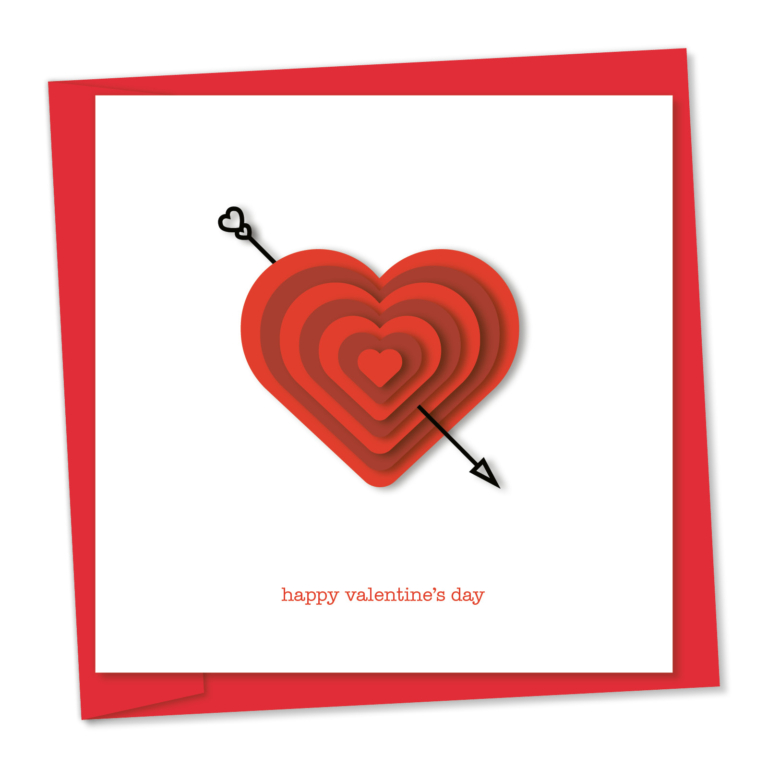 happy valentine’s red paper heart | Valentine's card